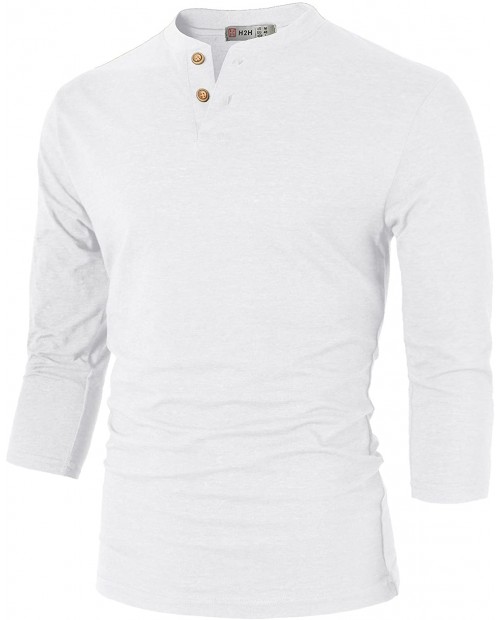 H2H Mens Casual Premium Slim Fit Henley Shirts Lightweight Thin Fabric at  Men’s Clothing store