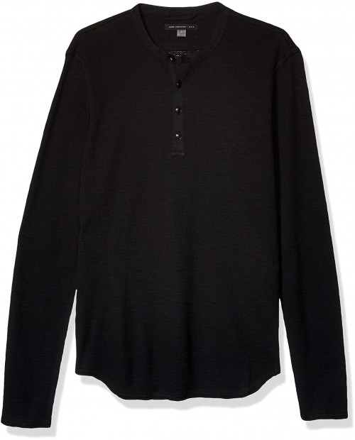 John Varvatos Star USA Men's Union Ls Waffle Henley with Curved Hem at  Men’s Clothing store