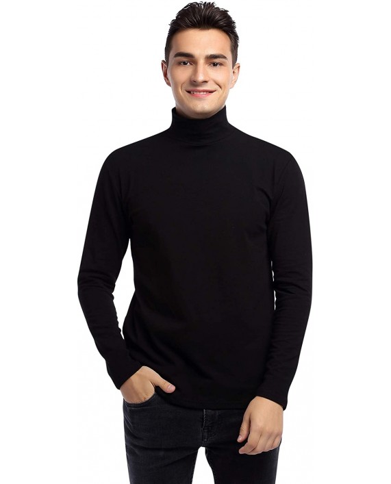 KUULEE Men's Slim Fit Soft Turtleneck Long Sleeve Pullover Lightweight T-Shirt at Men’s Clothing store