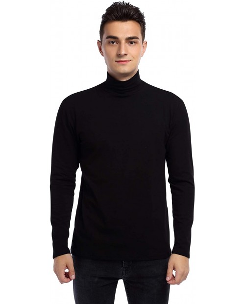KUULEE Men's Slim Fit Soft Turtleneck Long Sleeve Pullover Lightweight T-Shirt at Men’s Clothing store
