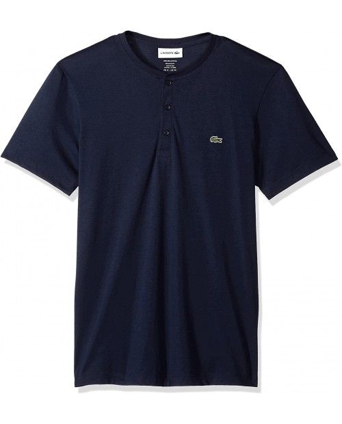 Lacoste Men's Henley Neck Pima Cotton Jersey T-Shirt at  Men’s Clothing store