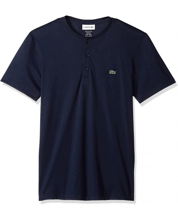 Lacoste Men's Henley Neck Pima Cotton Jersey T-Shirt at Men’s Clothing store