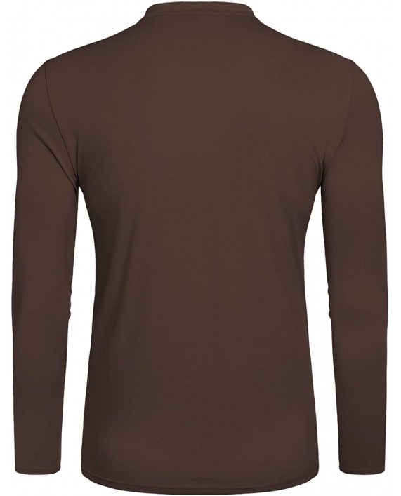 LecGee Men's Henley Shirt Long Sleeve Casual Henley Top with 3 Button Regular Fit Basic T-Shirts at Men’s Clothing store