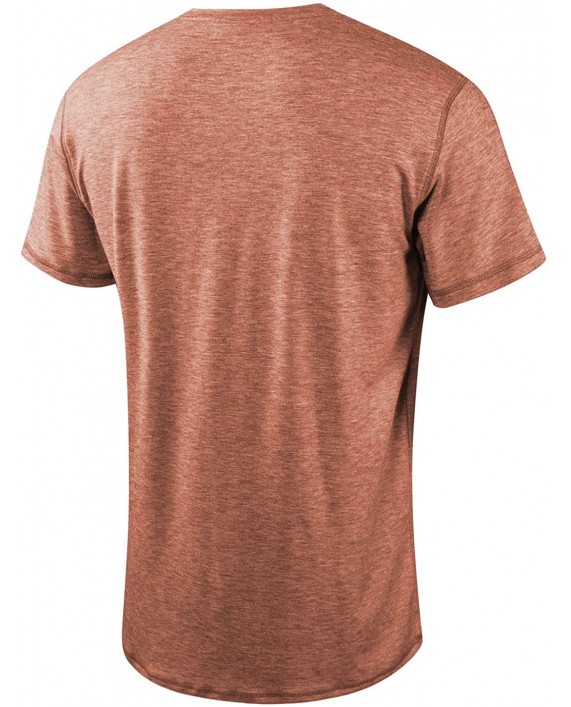 Moomphya Men's Classic Comfort Soft Short Sleeve Henley Active T Shirts B1 Orange X-Large at Men’s Clothing store