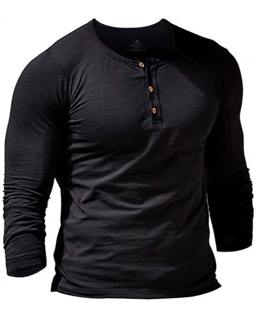 Muscle Alive Men Slub Henleys T-Shirt Relaxed Fit 3 Buttons at  Men’s Clothing store