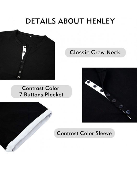 NeedBo Men Slim Fit Short Sleeve Henley Shirt Casual Basic Cotton T-Shirt at Men’s Clothing store