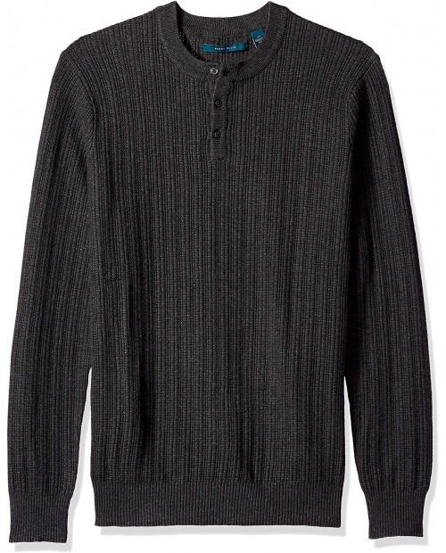 Perry Ellis Men's Big and Tall Stripe Henley Sweater