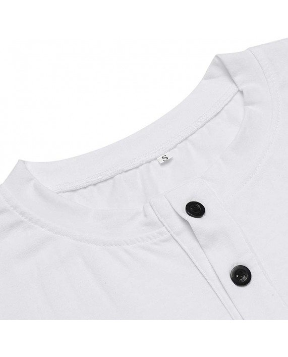 poriff Mens Henley Shirts Short Sleeve Tall t Shirt Slim Fit 2XL t Shirts White 2XL