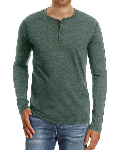 QualityS Mens Casual Front Placket Long Sleeve Henley T-Shirts Cotton Shirts at  Men’s Clothing store