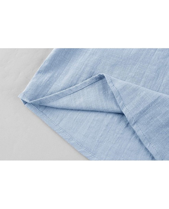 Runcati Mens Linen Henley Shirts Beach Short Sleeve Cotton Tops Lightweight Tees Plain Summer T Shirt at Men’s Clothing store