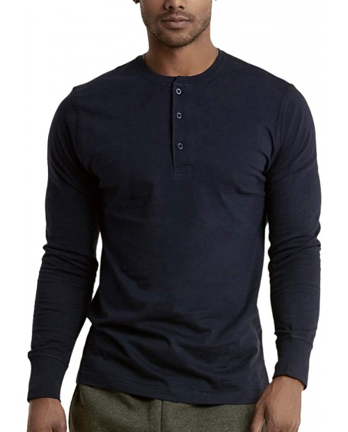 ToBeInStyle Men's Long Sleeve Henley Shirt at Men’s Clothing store