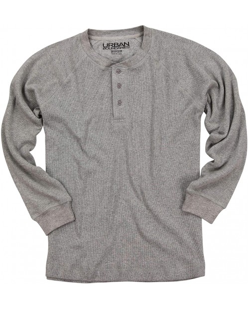 Urban Boundaries Men's Long Sleeve Button Up Henley Heather Grey X-Large at  Men’s Clothing store