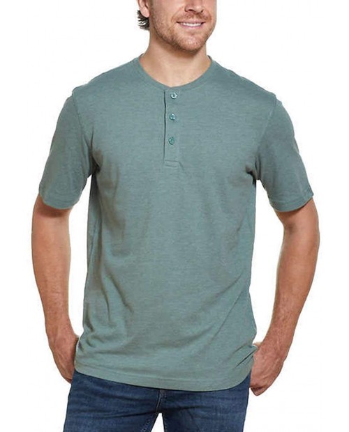 Weatherproof Vintage Men's 3 Button Short Sleeve Henley Shirt at Men’s Clothing store