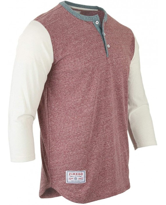 ZIMEGO Men’s 3 4 Sleeve Athletic Fashion Crew Neck Baseball Button Henley Shirt at Men’s Clothing store