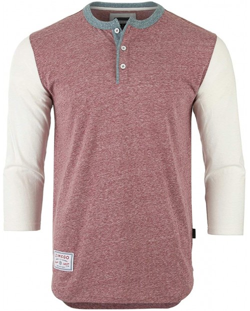 ZIMEGO Men’s 3 4 Sleeve Athletic Fashion Crew Neck Baseball Button Henley Shirt at  Men’s Clothing store