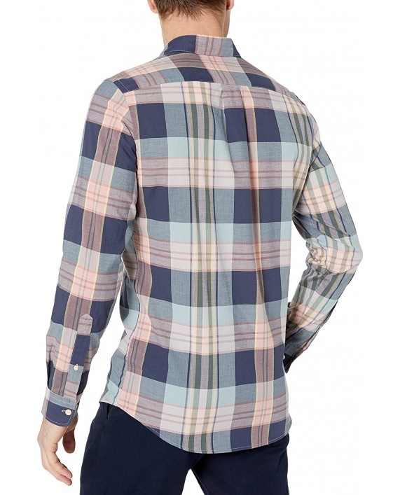 Brand - Goodthreads Men's Slim-Fit Long-Sleeve Lightweight Madras Plaid Shirt