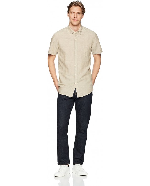 Brand - Goodthreads Men's Slim-Fit Short-Sleeve Linen and Cotton Blend Shirt