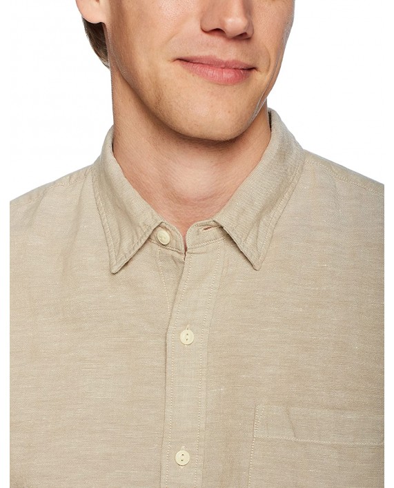 Brand - Goodthreads Men's Slim-Fit Short-Sleeve Linen and Cotton Blend Shirt