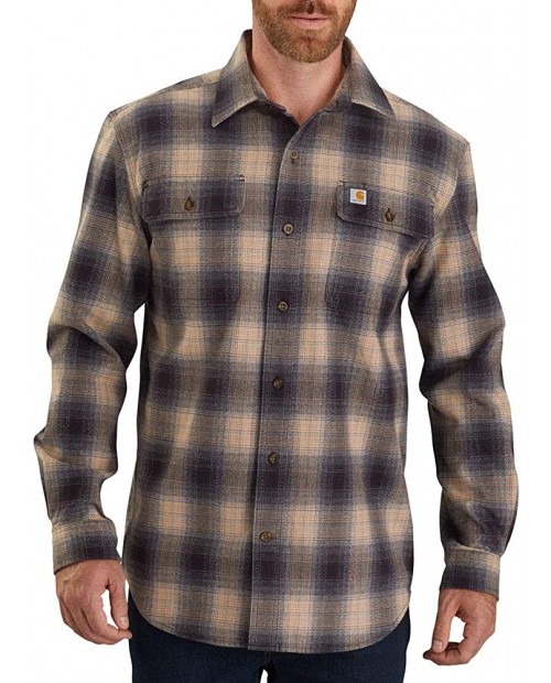 Carhartt Men's Original Fit Flannel Long-Sleeve Plaid Shirt at  Men’s Clothing store