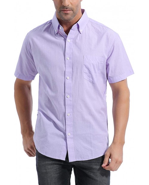 Coevals Club Lightweight Breathable Mens Short Sleeve Cotton Button Down Woven Shirt Regular Fit at  Men’s Clothing store