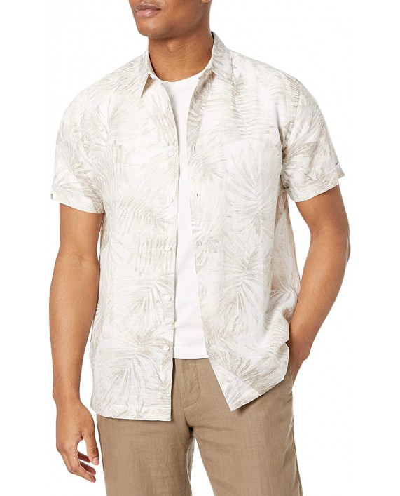 Cubavera Men's Short Sleeve L C Palm Print Shirt at Men’s Clothing store