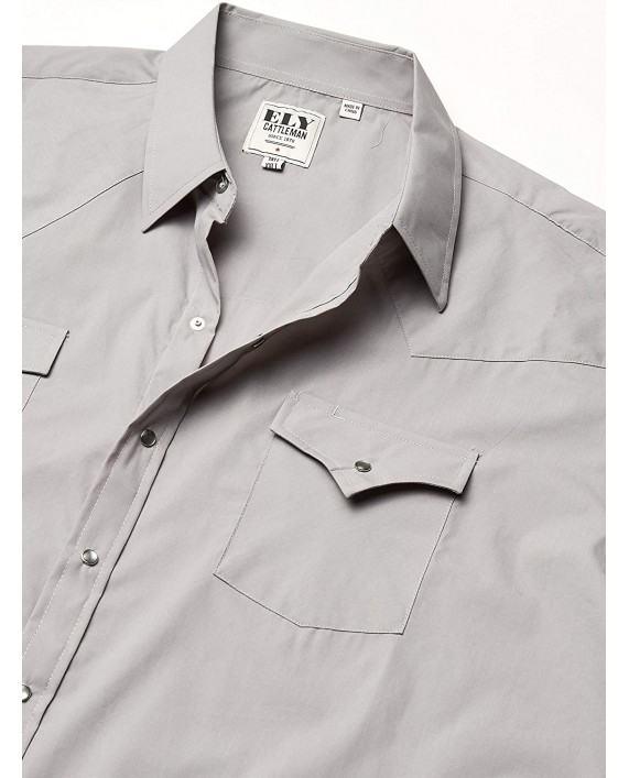 ELY CATTLEMAN Men's Size Short Sleeve Solid Western Shirt-Tall