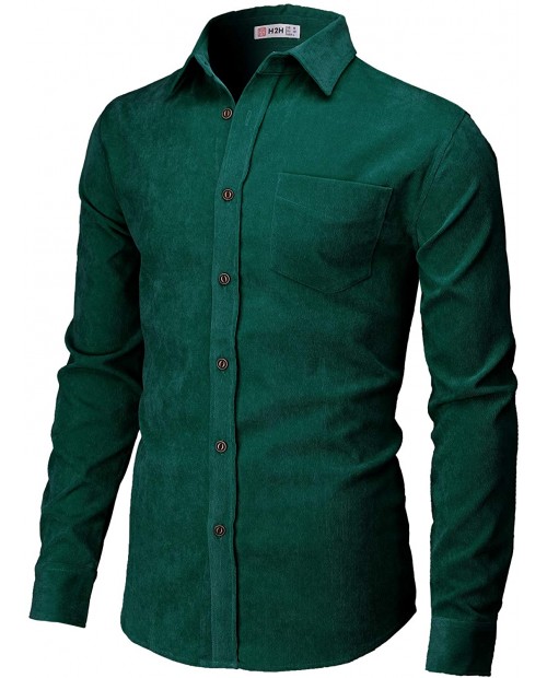 H2H Men's Casual Shirt Long Sleeve Classic Woven Shirt Thermal Shirt at  Men’s Clothing store