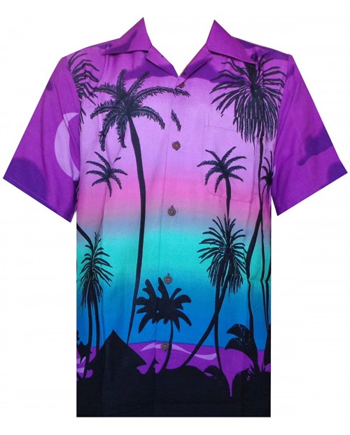 Hawaiian Shirts for Men Tropical Palm Trees Printed Aloha Holiday Beach wear Short Sleeve at  Men’s Clothing store