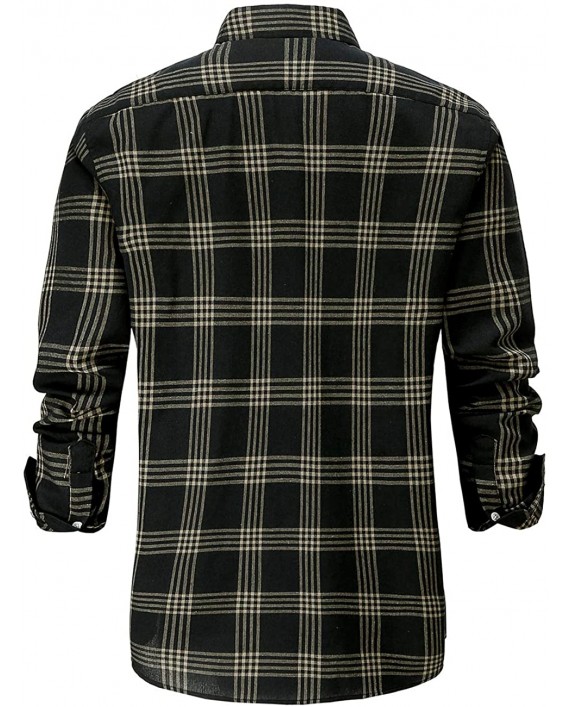 Jandukar Mens Plaid Shirts Long Sleeve Checkered Shirts for Men at Men’s Clothing store