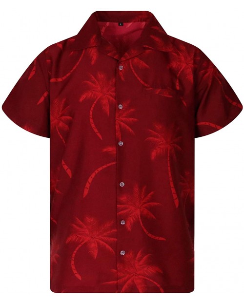 King Kameha Hawaiian Shirt for Men Funky Casual Button Down Very Loud Shortsleeve Unisex Palmshadow at  Men’s Clothing store