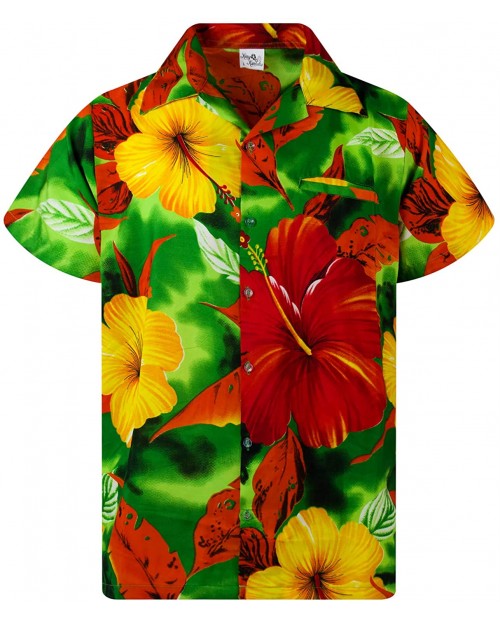 King Kameha Hawaiian Shirt for Men Funky Casual Button Down Very Loud Shortsleeve Unisex Big Flower at  Men’s Clothing store