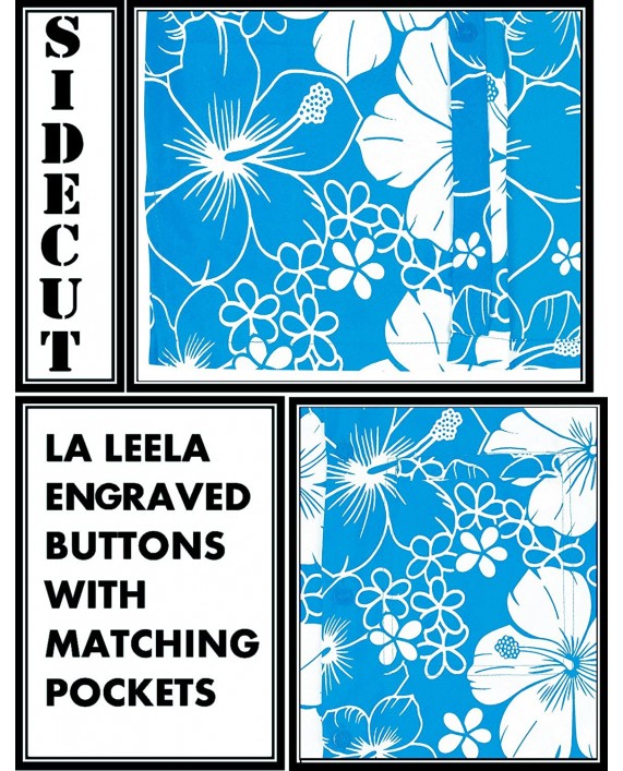 LA LEELA Men's Relaxed Short Sleeve Button Down Casual Hawaiian Shirt Printed D at Men’s Clothing store