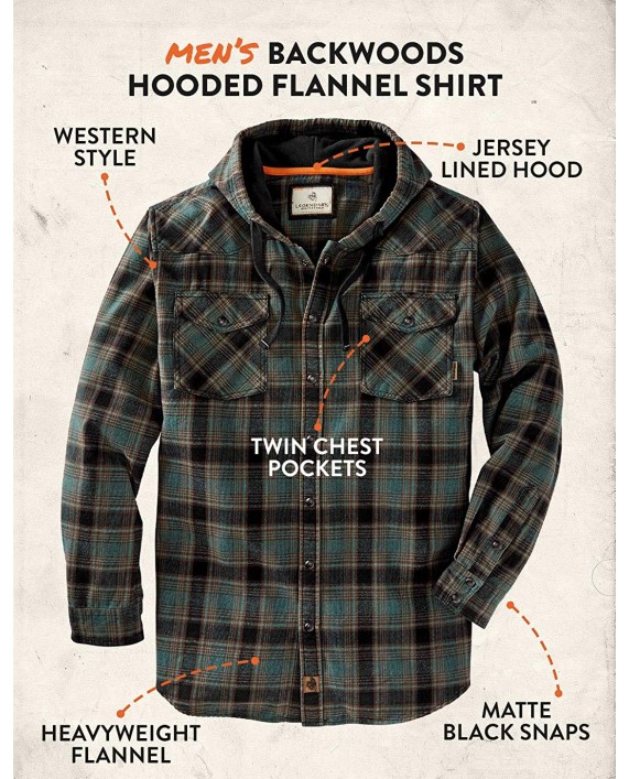 Legendary Whitetails Men's Backwoods Hooded Flannel Shirt