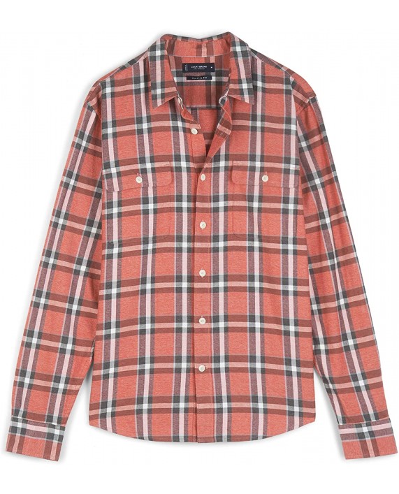 Lucky Brand Men's Long Sleeve Button Up Flannel Humboldt Workwear Shirt at Men’s Clothing store