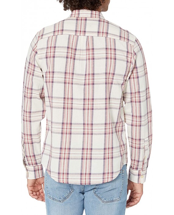 Lucky Brand Men's Long Sleeve Button Up Plaid One Pocket San Gabriel Shirt at Men’s Clothing store