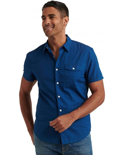 Lucky Brand Men's Short Sleeve Button Up One Pocket Monroe Shirt at  Men’s Clothing store