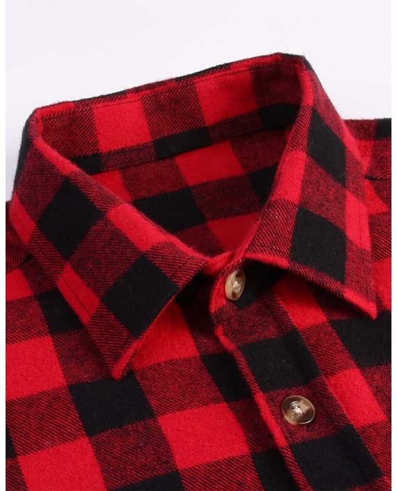 Men's Plaid Flannel Shirts Long Sleeve Regular Fit Button Down Casual Shirts at Men’s Clothing store