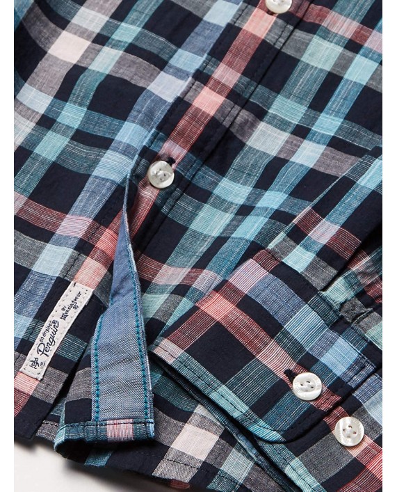 Original Penguin Men's Long Sleeve Plaid Button Down Shirt at Men’s Clothing store