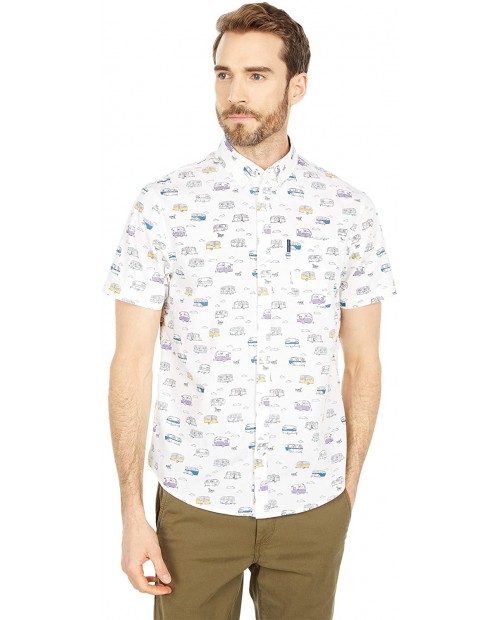 Original Penguin Men's Standard Camping Print Short Sleeve Button-Down Shirt