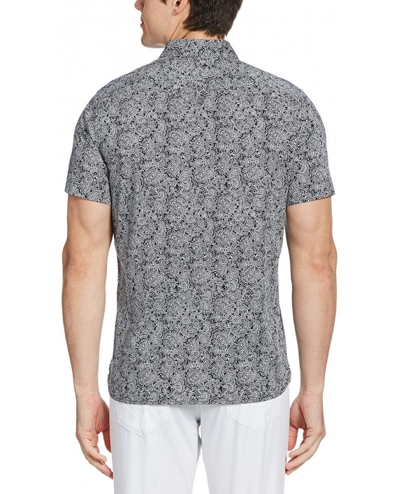 Perry Ellis Men's Paisley Print Stretch Short Sleeve Button-Down Shirt at Men’s Clothing store