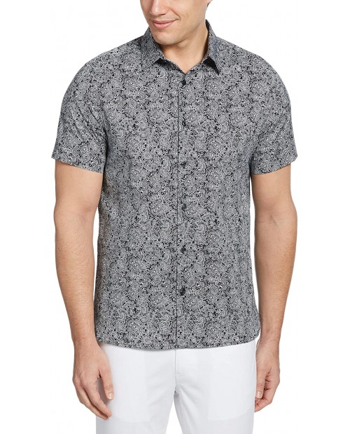 Perry Ellis Men's Paisley Print Stretch Short Sleeve Button-Down Shirt at  Men’s Clothing store