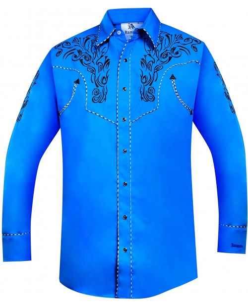 RANGER'S Men's Western Embroidered Long Sleeve Snap Shirt at  Men’s Clothing store