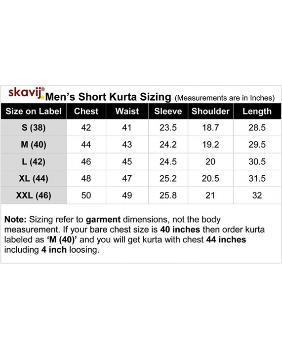 SKAVIJ Men's Cotton Short Kurta Shirt Round Neck Tunic Regular Fit