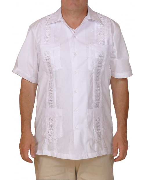 Squish Cuban Style Guayabera Shirt White