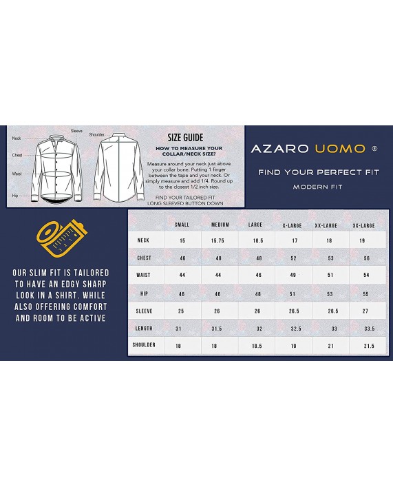 Suslo Couture Azaro Uomo Men's Modern Fit White Geometric Long Sleeve Shirts Wrinkle-Free at Men’s Clothing store
