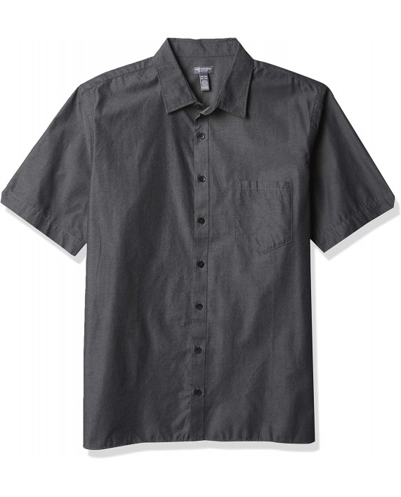 Van Heusen Men's Big & Tall Big and Tall Never Tuck Short Sleeve Solid Button Down Shirt at Men’s Clothing store