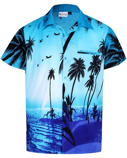 Virgin Crafts Hawaiian Shirts for Men Casual Button Down Short Selvee Beach Party Alloha Shirt