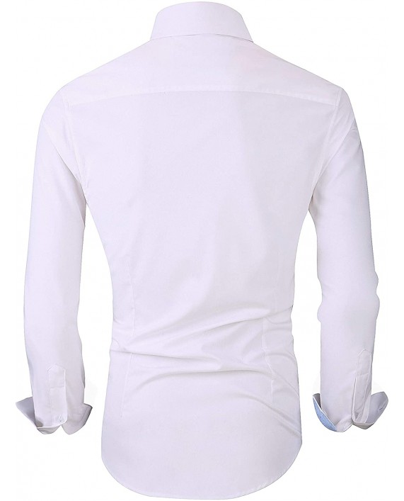 Casual King Mens Dress Shirts Wrinkle-Free Slim Fit Long Sleeve Fashion Men Shirt at Men’s Clothing store