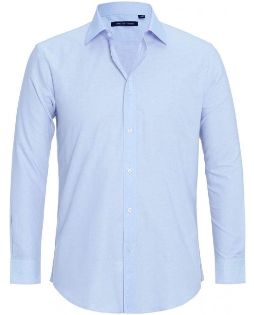 CHAMA Mens Dress Shirt Regular Fit Long Sleeve Men's Shirt 100% Cotton Spread Collar Dress Shirts for Men New at Men’s Clothing store