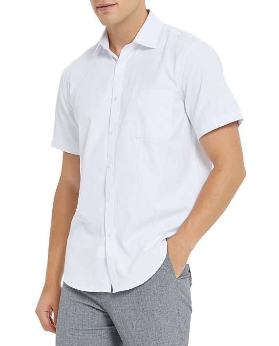 Ebind Mens Short Sleeve Shirts Classic Solid Oxford Shirt at Men’s Clothing store